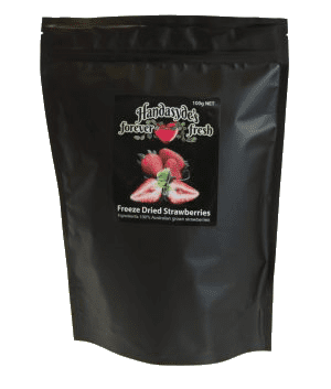 Bag of organic freeze dried strawberries