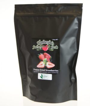 Bag of organic freeze dried strawberries